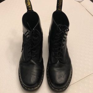Distressed Doc Martens 1460 8 hole lace up.